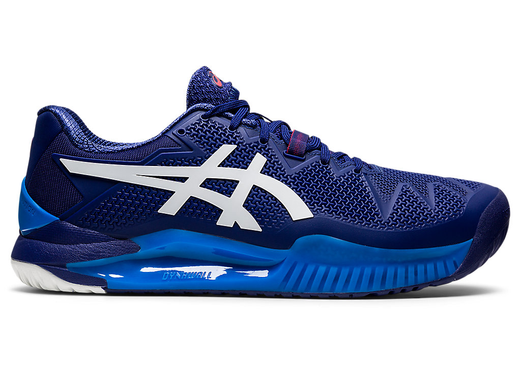 Men's Asics Gel-Resolution 8 (2E) Tennis Shoes Blue / White | 9653-SUZBJ