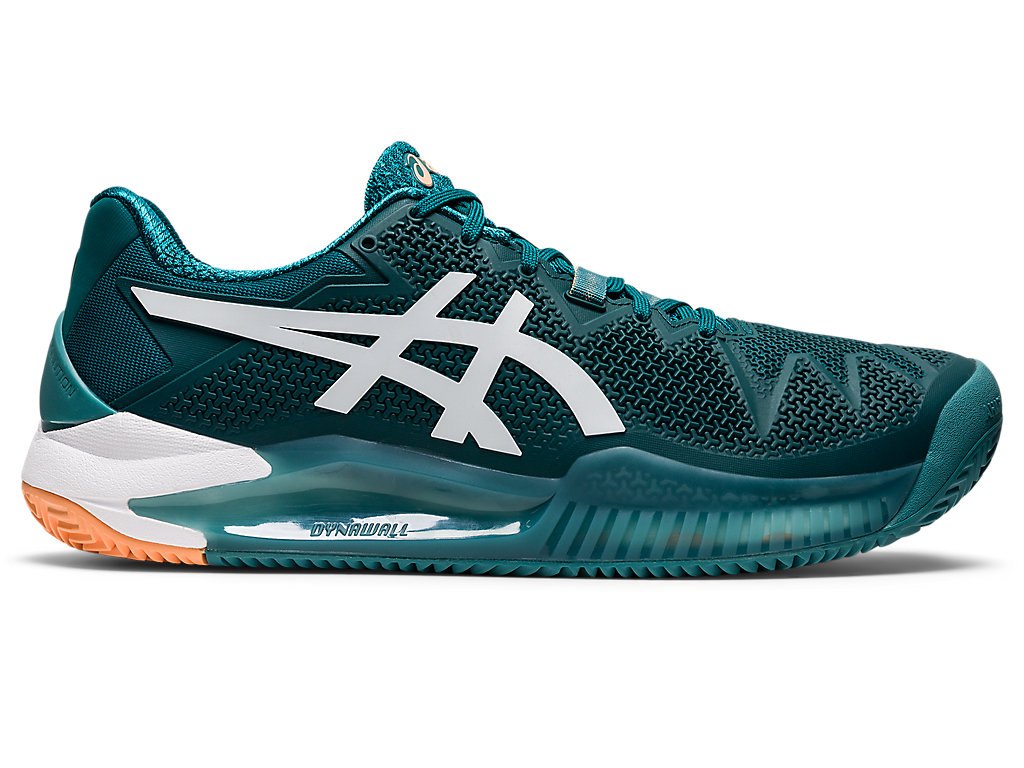 Men's Asics Gel-Resolution 8 Clay Tennis Shoes Deep Green / White | 2976-UFPHZ