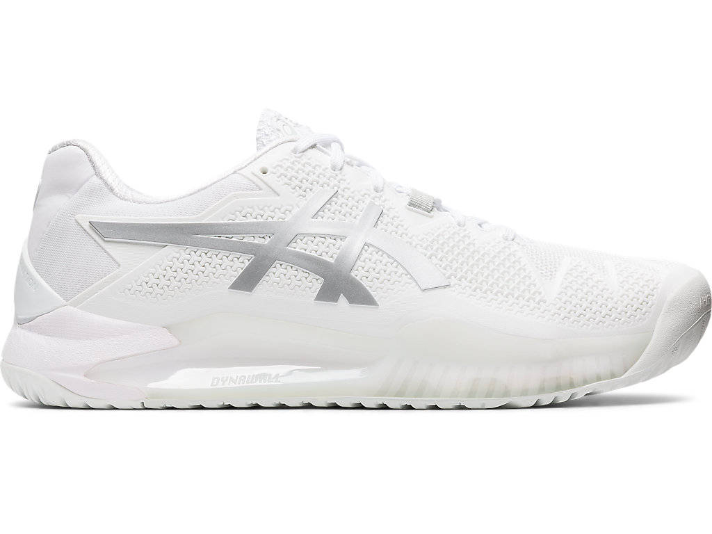 Men's Asics Gel-Resolution 8 Tennis Shoes White / Silver | 1596-WPMXH