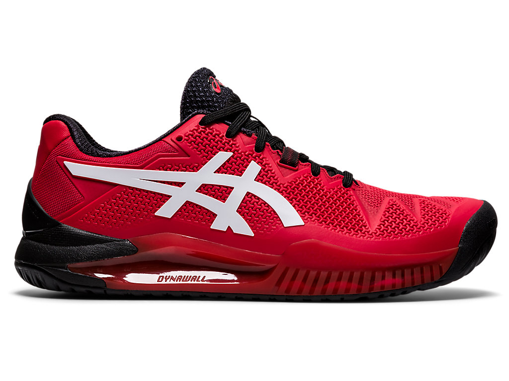 Men's Asics Gel-Resolution 8 Tennis Shoes Red / White | 2180-DCZUL