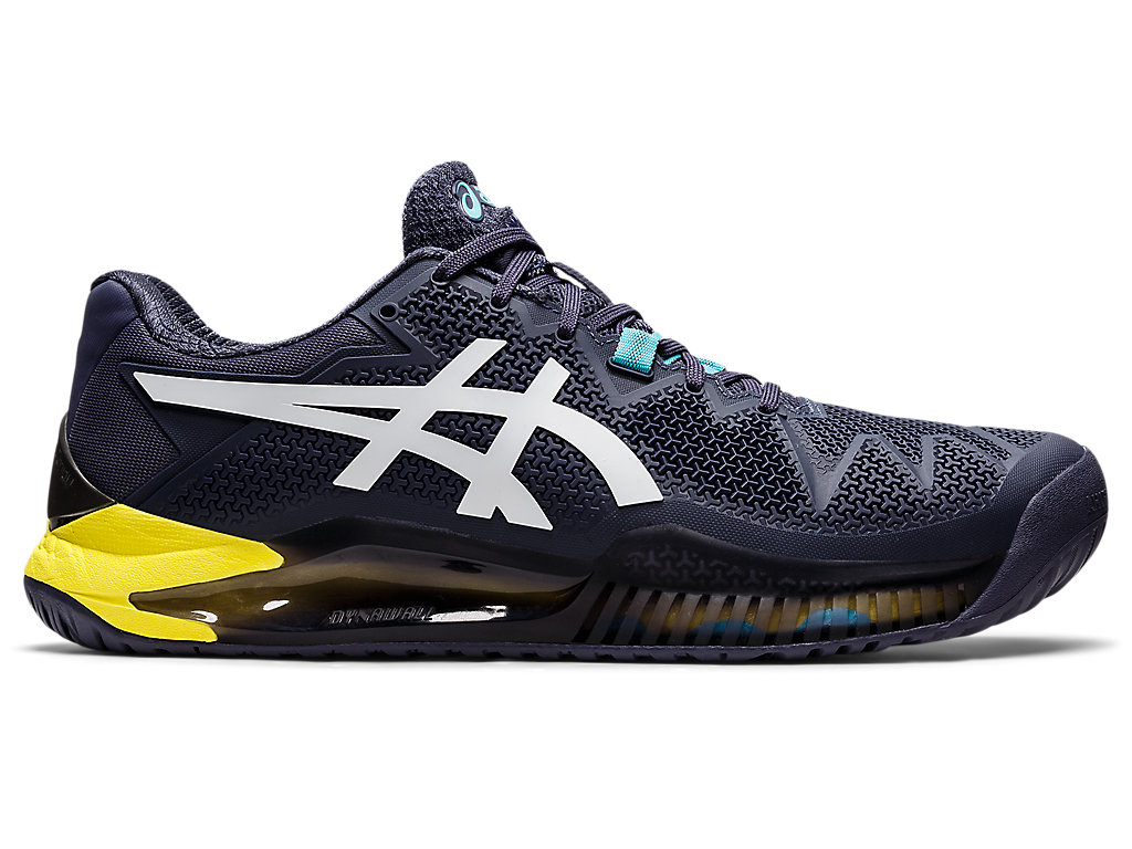 Men's Asics Gel-Resolution 8 Tennis Shoes Indigo / White | 8701-TZWIU