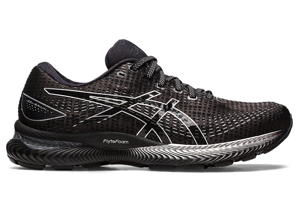 Men's Asics Gel-Saiun Running Shoes Black / Silver | 9182-FMTHL