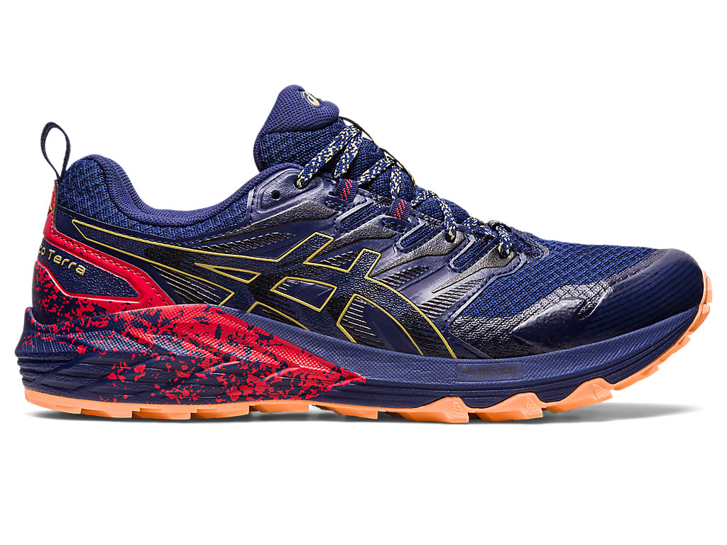 Men's Asics Gel-Trabuco Terra Trail Running Shoes Indigo Blue / Olive | 0293-LUEFX