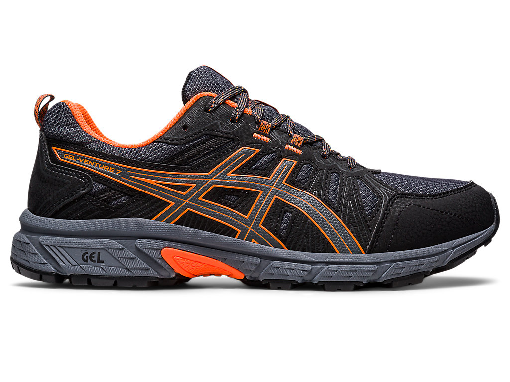 Men's Asics Gel-Venture 7 (4E) Trail Running Shoes Deep Grey / Orange | 0586-RYULO