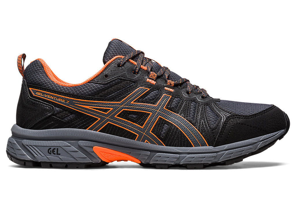 Men's Asics Gel-Venture 7 Trail Running Shoes Deep Grey / Orange | 3129-PAIBN