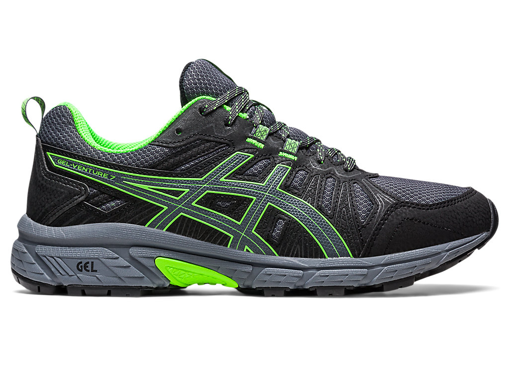 Men's Asics Gel-Venture 7 Trail Running Shoes Deep Grey / Green | 6581-QDRLC