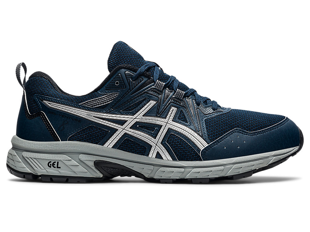 Men's Asics Gel-Venture 8 (4E) Trail Running Shoes Blue / Silver | 6592-HIKGL