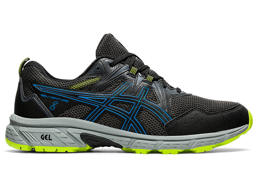 Men's Asics Gel-Venture 8 Trail Running Shoes Black / Blue | 1859-OFQES