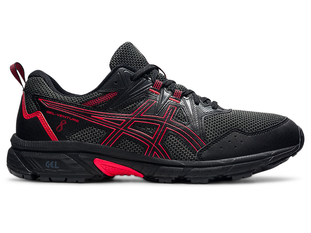 Men's Asics Gel-Venture 8 Trail Running Shoes Black / Red | 3679-MIZOG