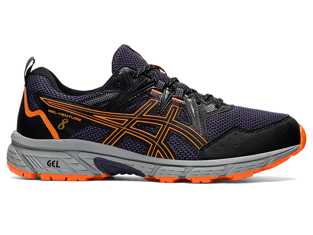 Men's Asics Gel-Venture 8 Trail Running Shoes Black / Orange | 3891-PVMEU