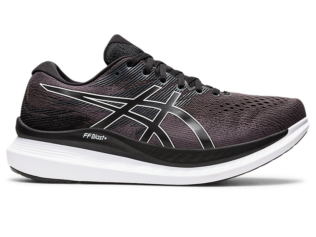 Men's Asics Glideride 3 Running Shoes Black / White | 0458-USYFD