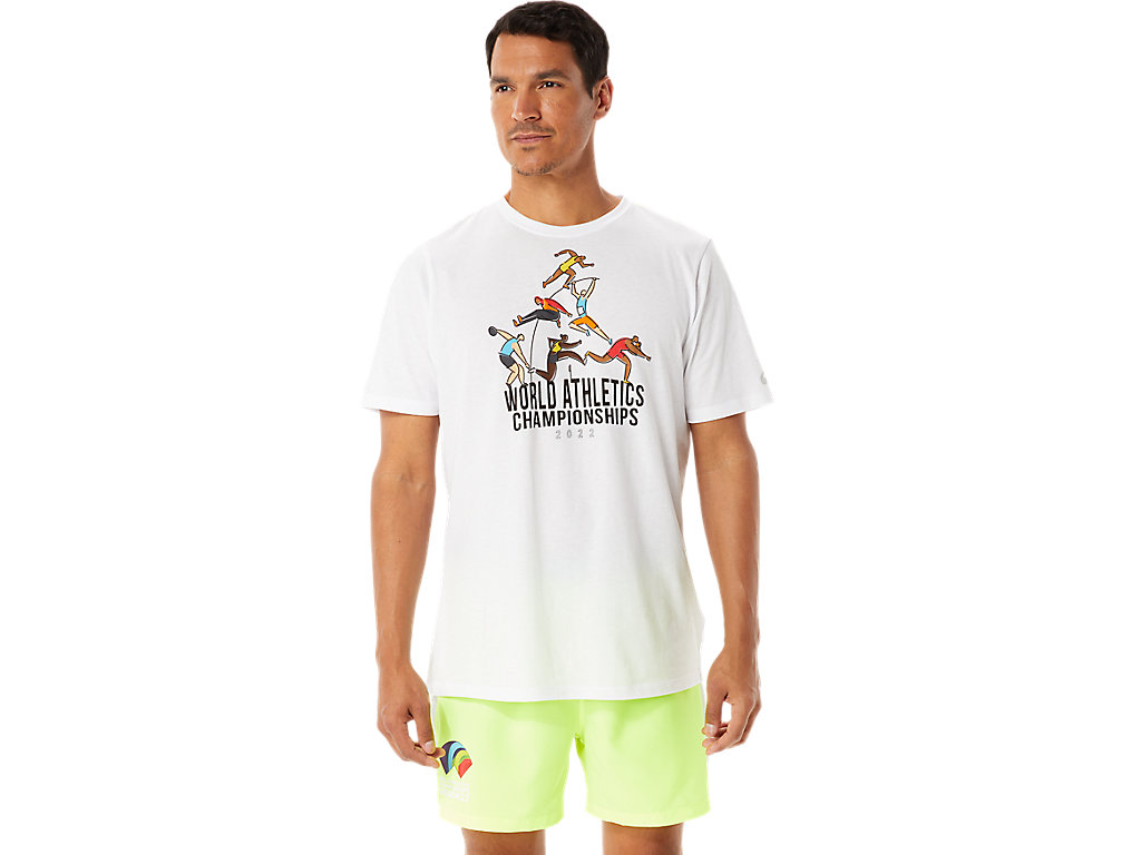 Men's Asics Graphic Ss Wch T Shirts White | 4917-LWEZG