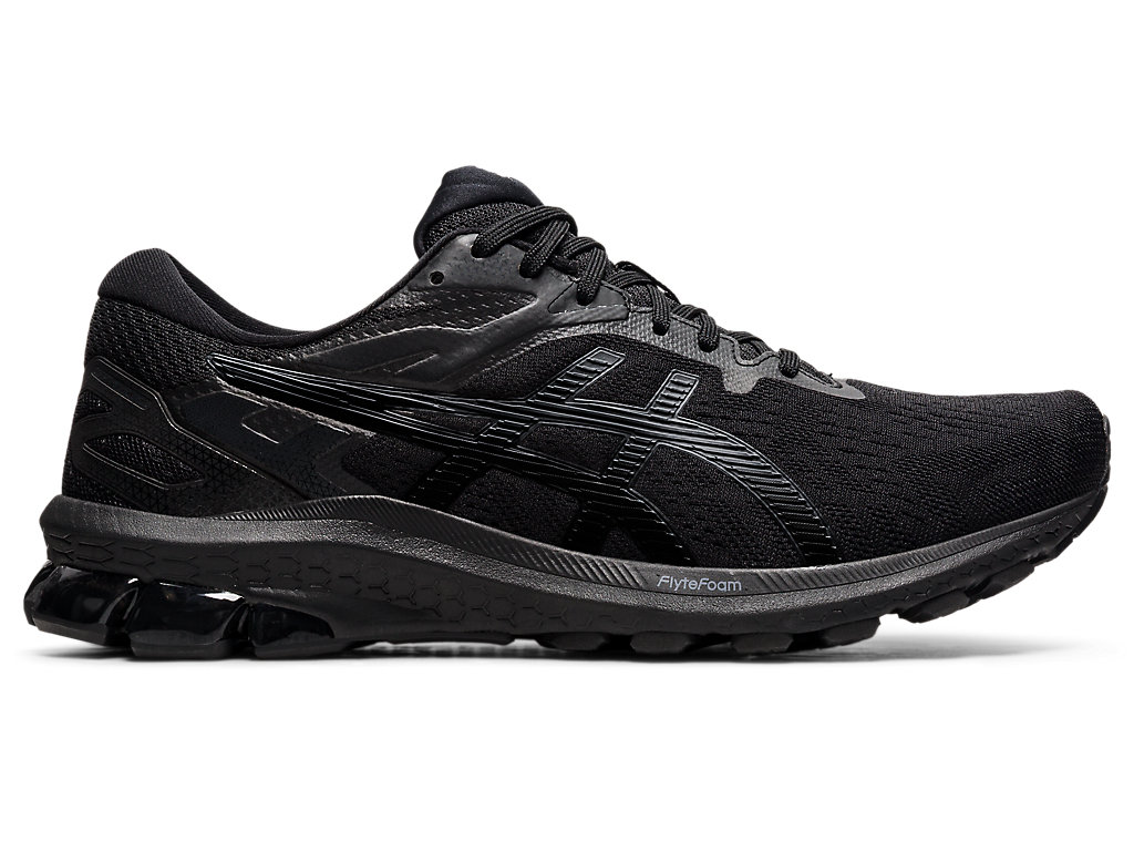 Men's Asics Gt-1000 10 (4E) Walking Shoes Black / Black | 0798-DRGFV