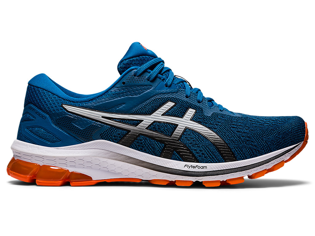 Men's Asics Gt-1000 10 (4E) Walking Shoes Blue / Black | 2341-CUKJM