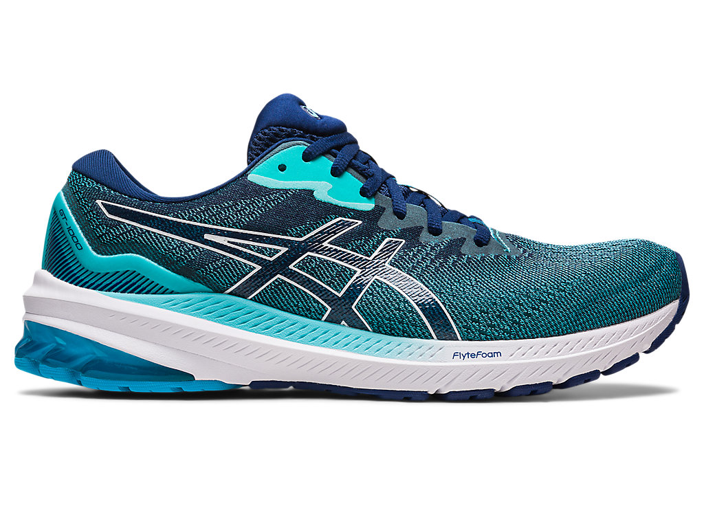 Men's Asics Gt-1000 11 Running Shoes Mint / Blue | 0518-CTZJU