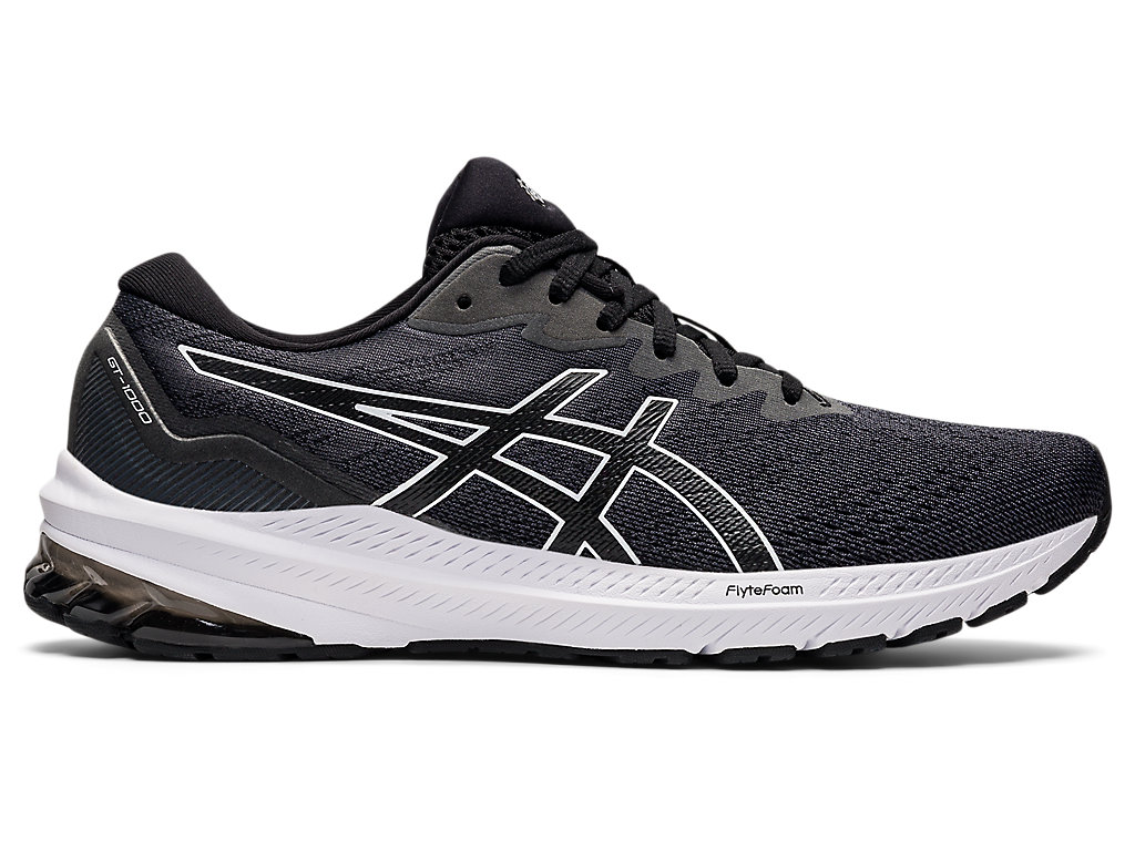 Men's Asics Gt-1000 11 Walking Shoes Black / White | 8937-HMQCK