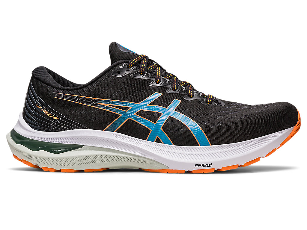 Men's Asics Gt-2000 11 Extra Wide Running Shoes Black / Orange Coral | 6351-ETLUJ