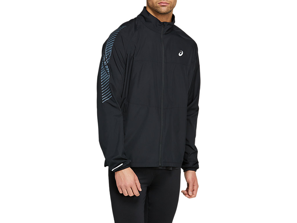 Men's Asics Icon Jackets Black / Grey | 7481-JKOQF