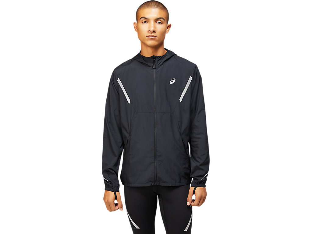 Men's Asics Lite-Show Solid Jackets Black | 2941-WHMXO