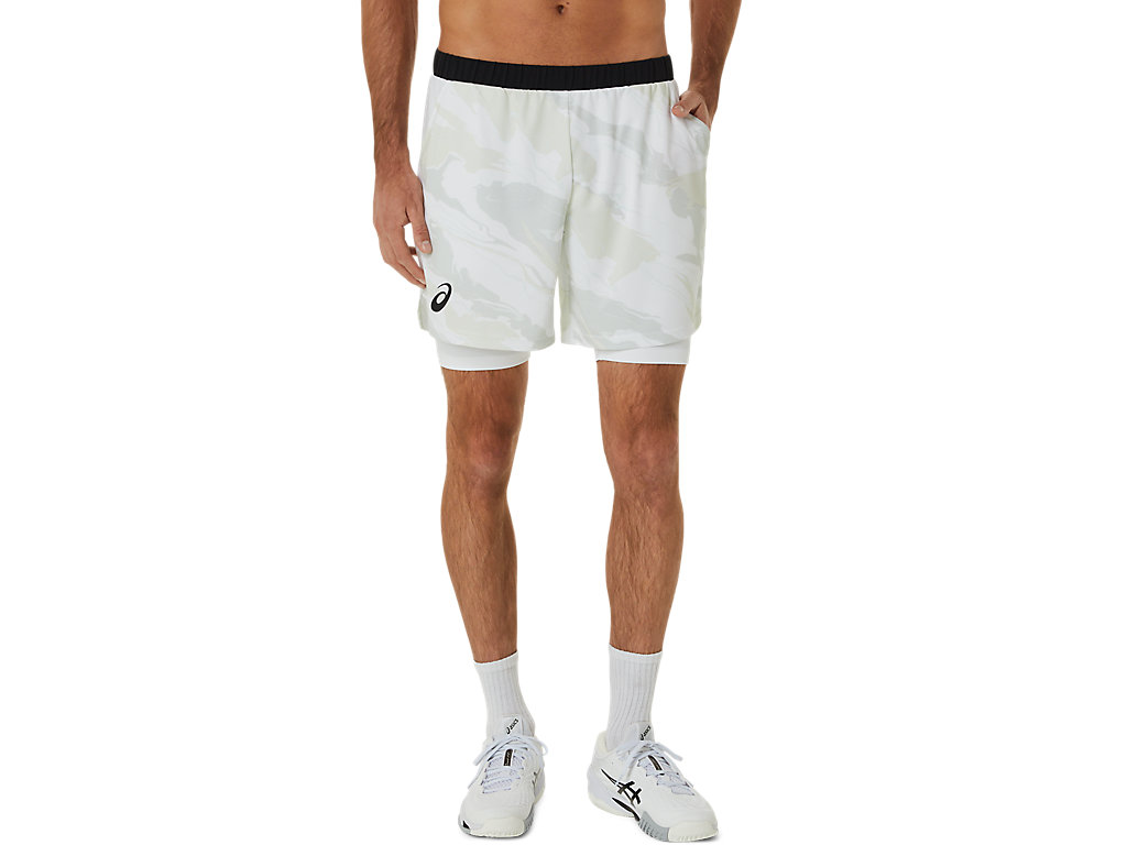 Men's Asics Match Graphic 7in Shorts White | 7509-UZCMF