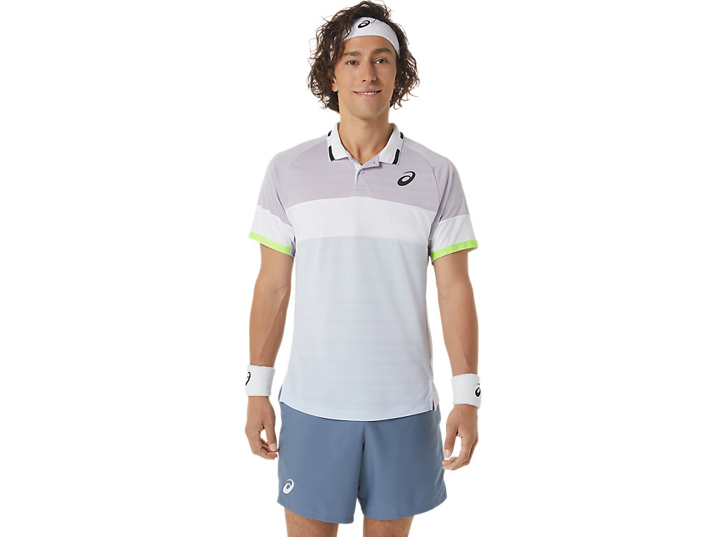 Men's Asics Match Polo-Shirt T Shirts Purple / Blue | 1438-WPDGR