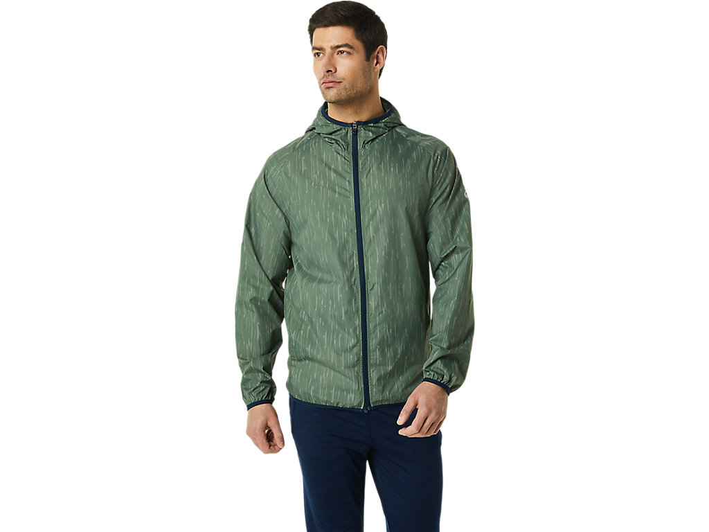 Men's Asics Packable Jackets Green / Blue | 4369-BZMIC