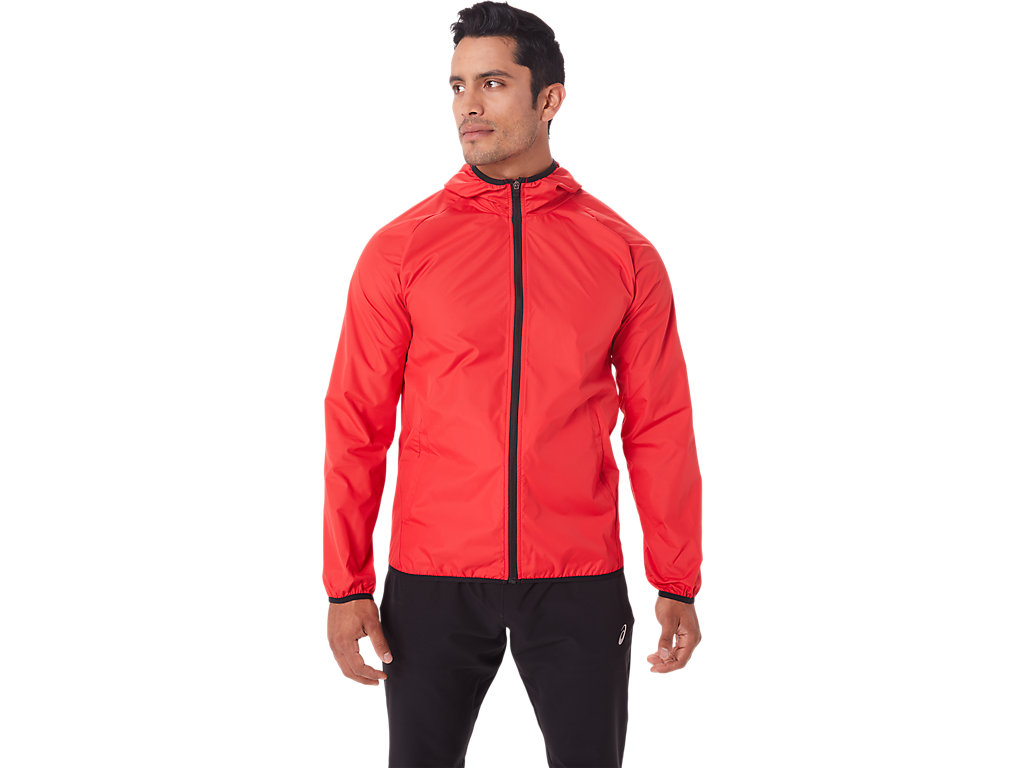 Men's Asics Packable Jackets Red / Black | 7134-IGSBY