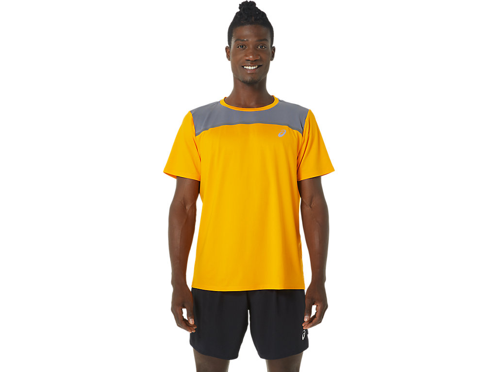 Men's Asics Pr Lyte Sleeve T Shirts Yellow | 3048-RYDQI