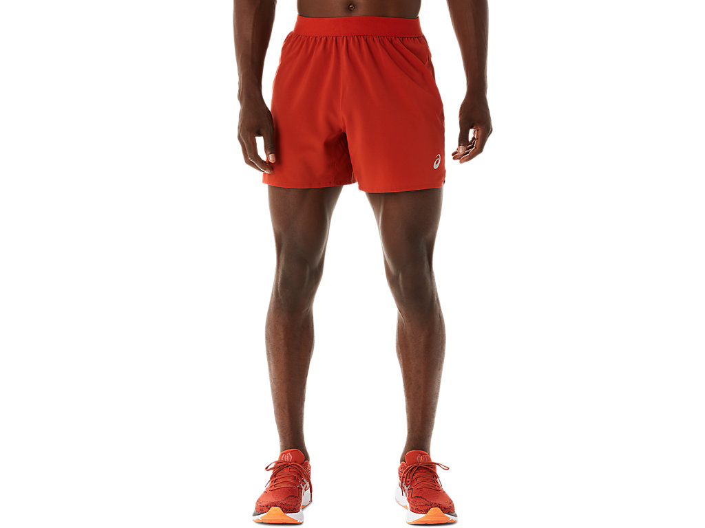 Men's Asics Road 5in Shorts Brown | 4682-FCJGZ