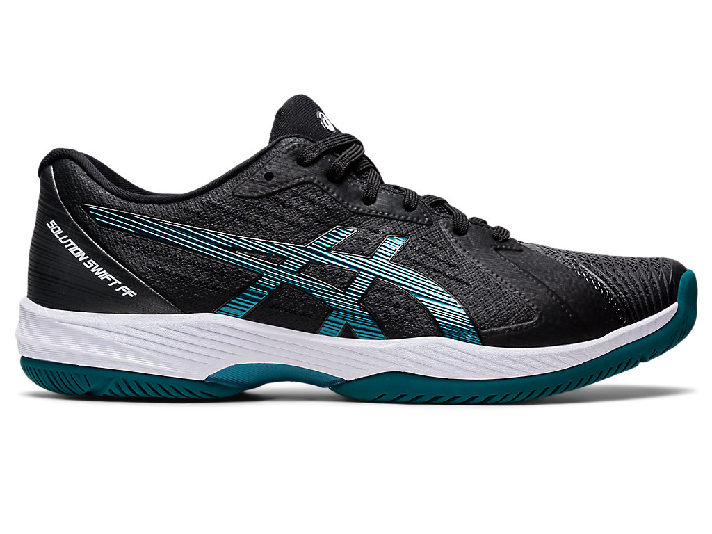 Men's Asics Solution Swift Ff Tennis Shoes Black / Deep Green | 2341-JDAMP