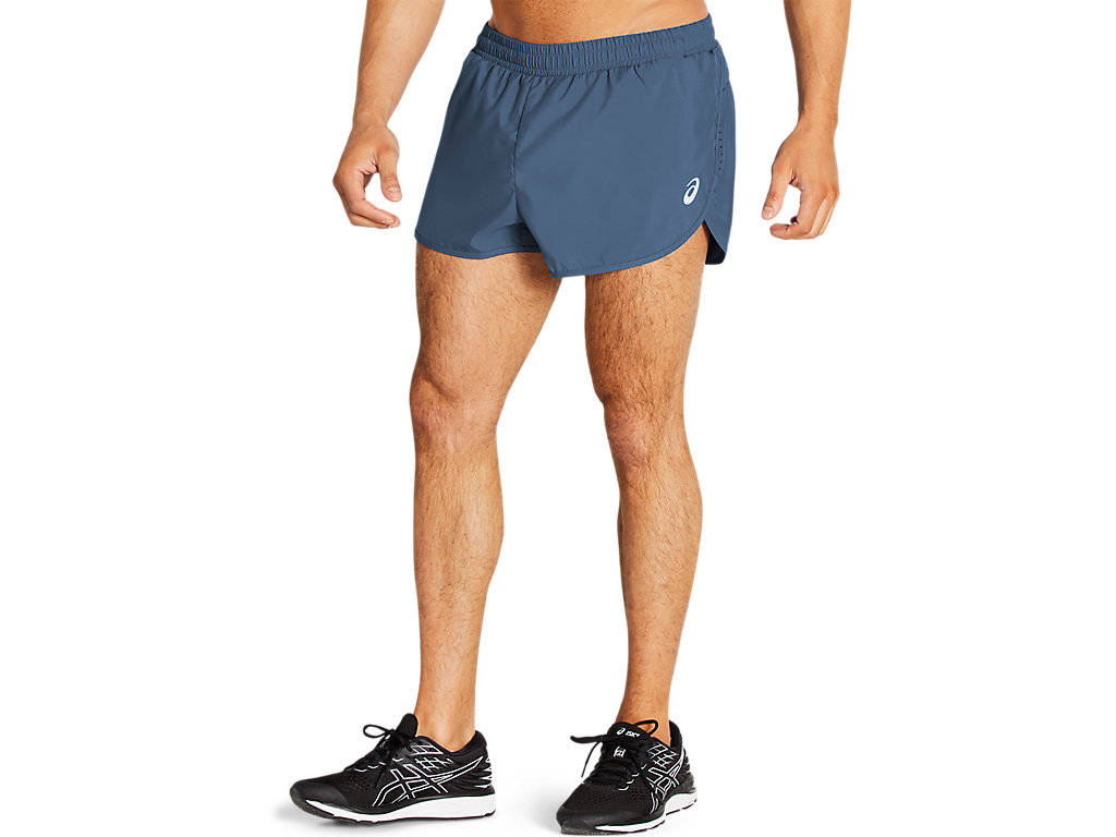 Men's Asics Split Shorts Blue | 3527-JKSAV