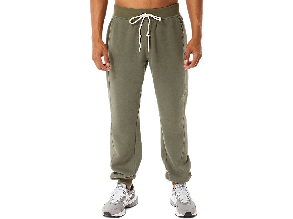 Men's Asics Sunday Sana Fleece Jogger Pants Green | 8416-JZGQB