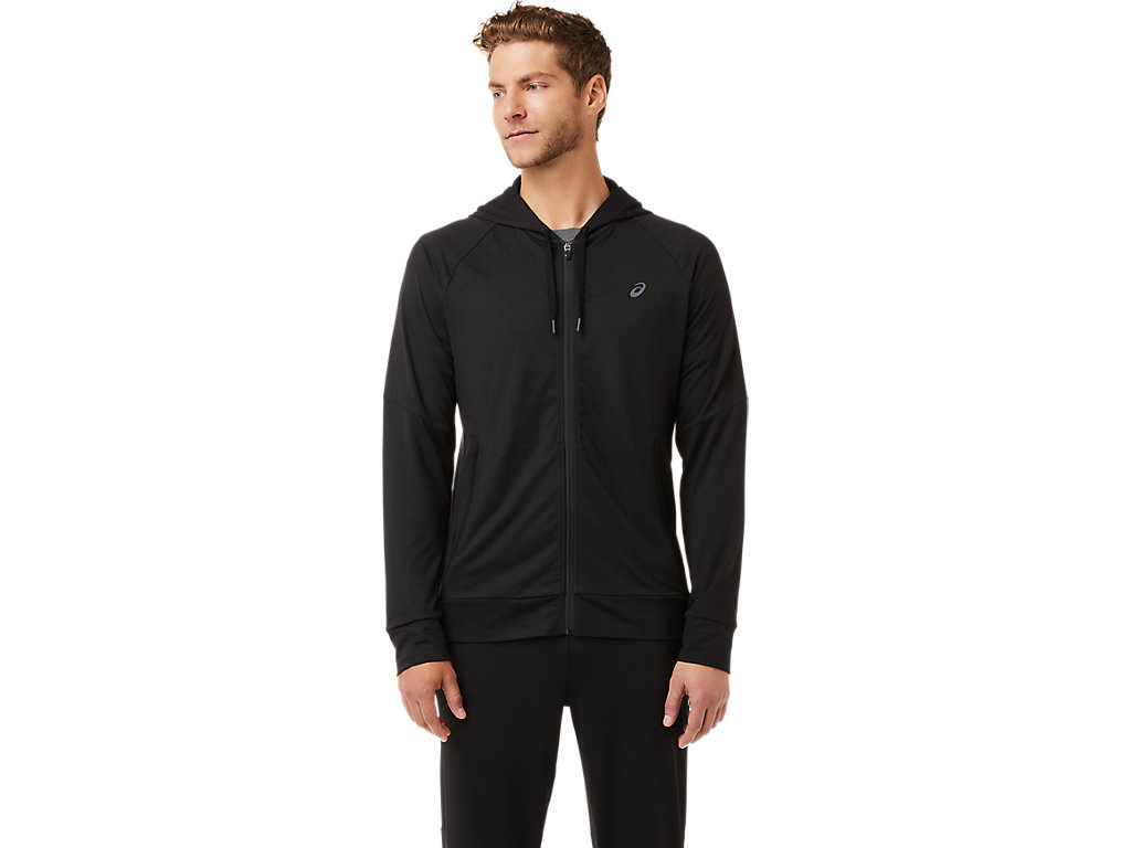 Men's Asics Tech Full Zip Hoodie Black | 1496-FHDOJ