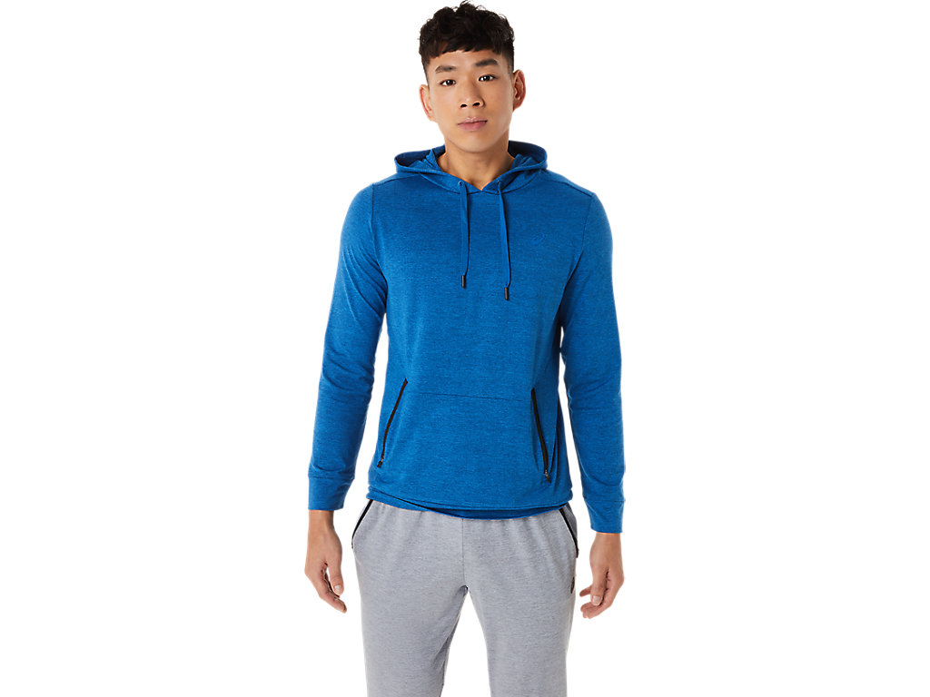 Men's Asics Tech Pullover Hoodie Blue | 5196-OAESD