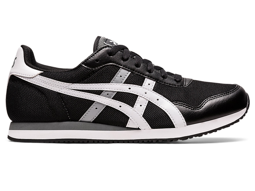 Men's Asics Tiger Runner Sneakers Black / White | 0795-PQSRO