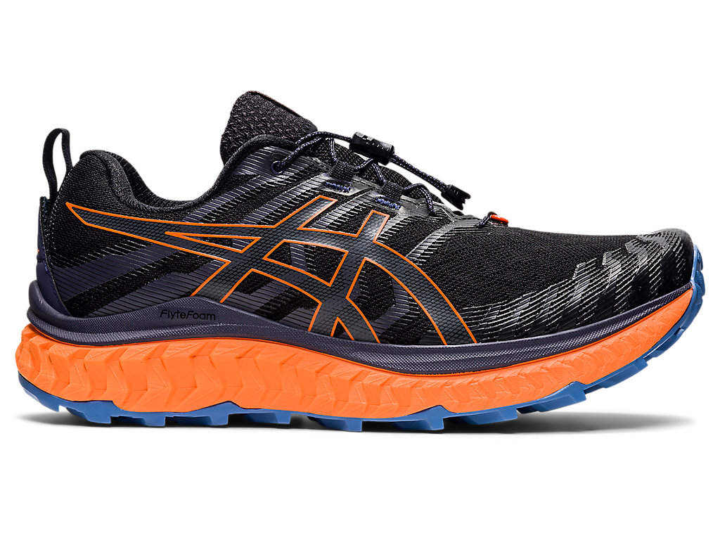 Men's Asics Trabuco Max Trail Running Shoes Black / Orange | 6084-FSXAJ