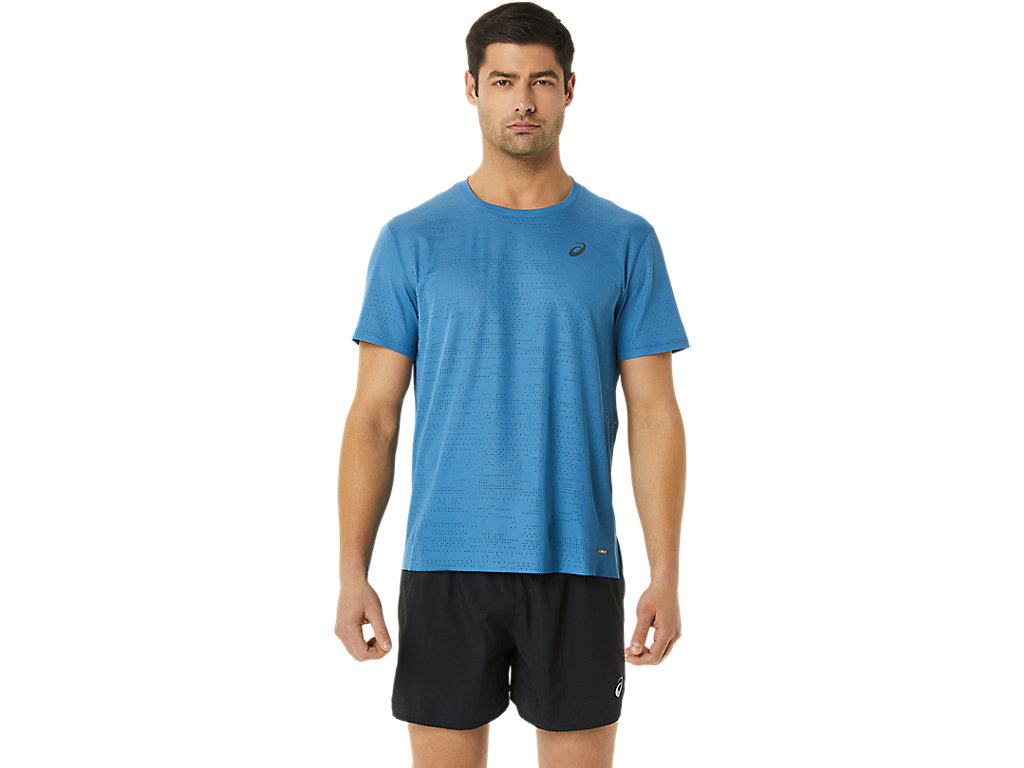 Men's Asics Ventilate Actibreeze Sleeve T Shirts AZURE | 2096-MQDOU