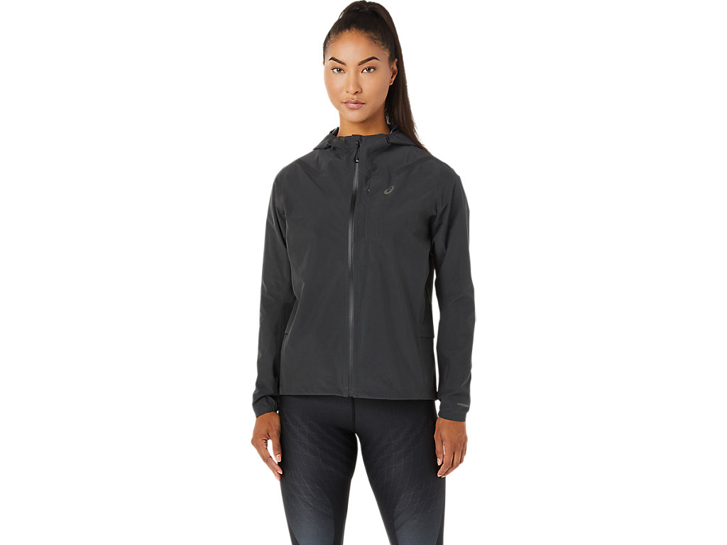 Women's Asics Accelerate Waterproof 2.0 Jackets Deep Grey | 7850-OXLTZ