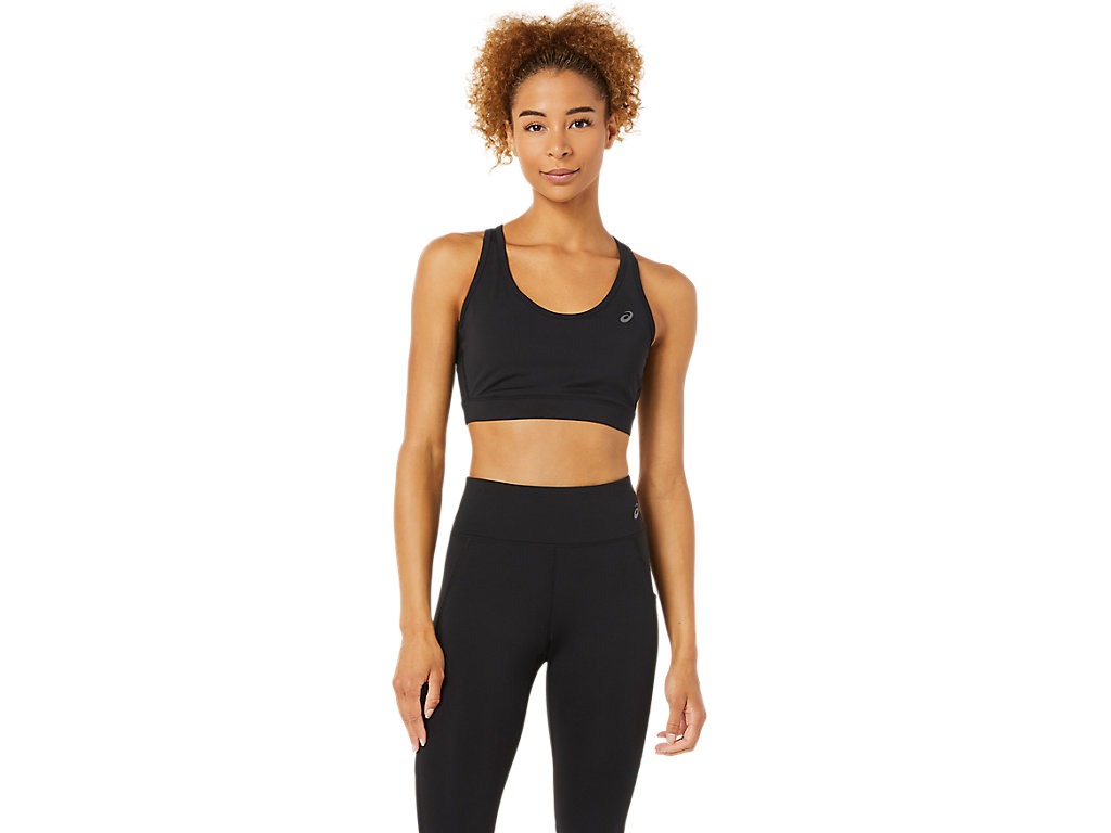 Women's Asics Adjustable Sports Bra Black | 6987-KYLRB