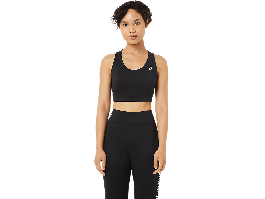 Women's Asics Cross Back Strapped Sports Bra Black | 9847-PBLCR