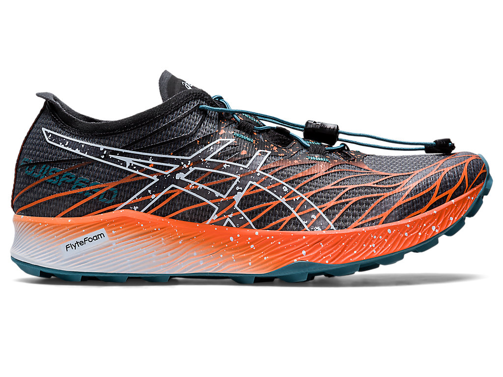 Women's Asics Fujispeed Trail Running Shoes Black / Orange | 1604-IPMFS