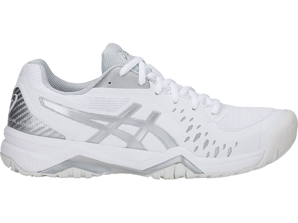 Women's Asics Gel-Challenger 12 Tennis Shoes White / Silver | 6549-FCHQZ