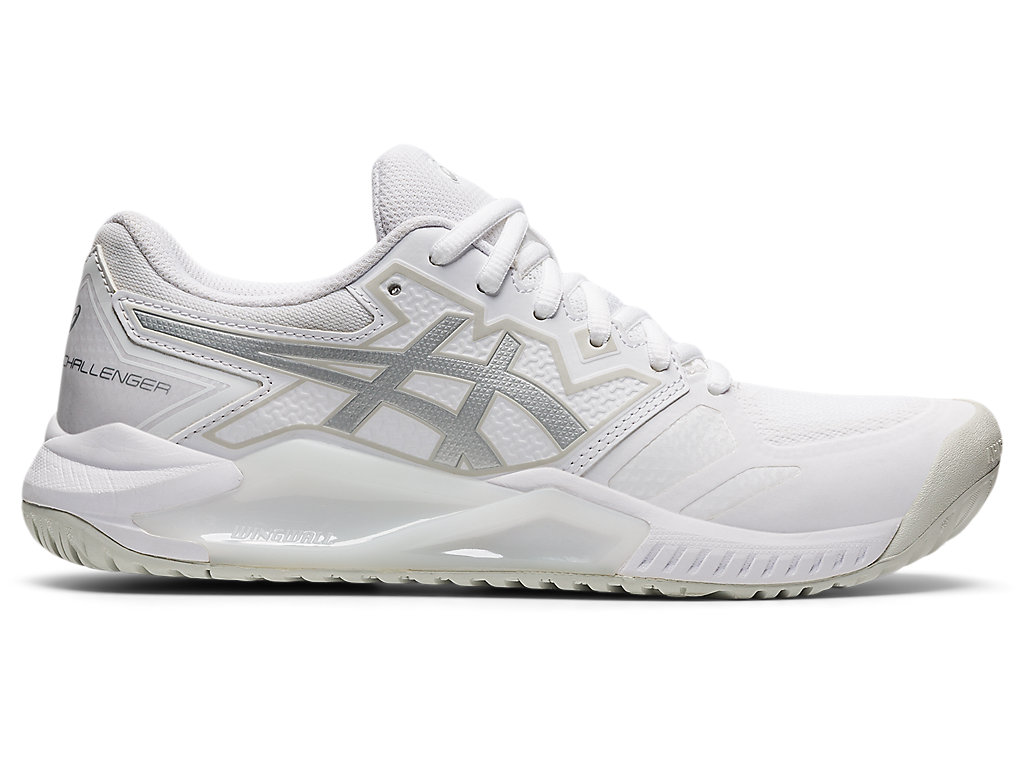 Women's Asics Gel-Challenger 13 Tennis Shoes White / Silver | 7605-ZOBQV