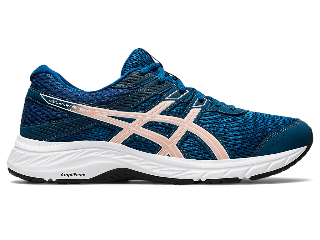 Women's Asics Gel-Contend 6 Walking Shoes Blue / Coral | 6498-LVWYJ