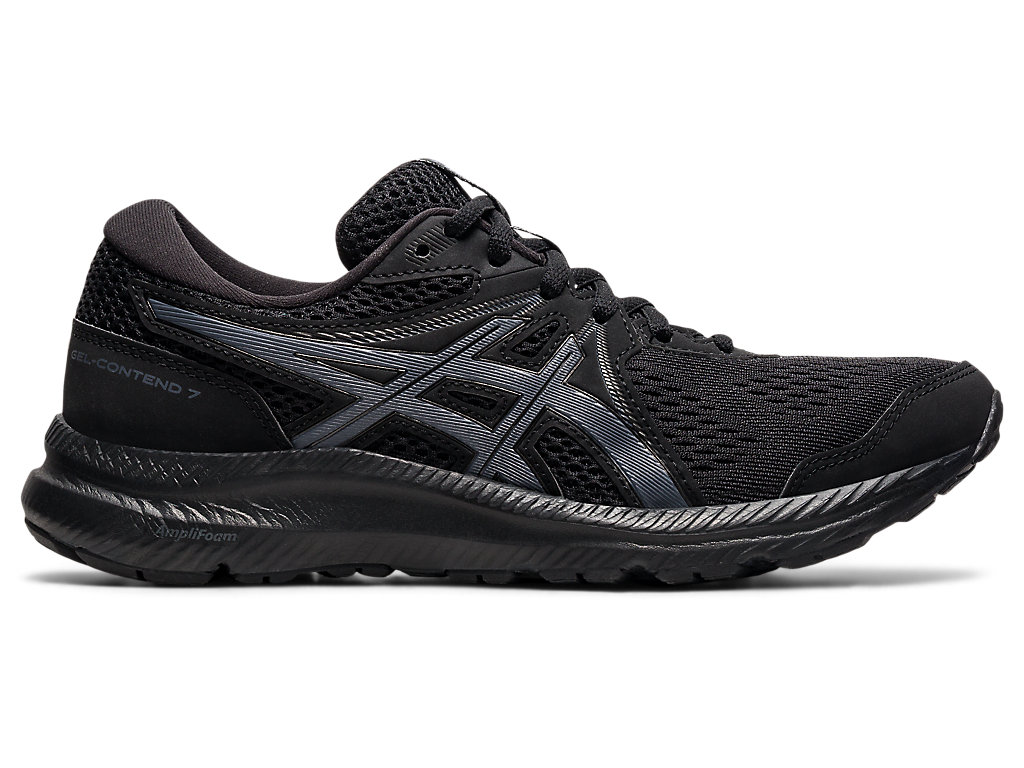 Women's Asics Gel-Contend 7 (D) Walking Shoes Black / Grey | 0821-DJIUS