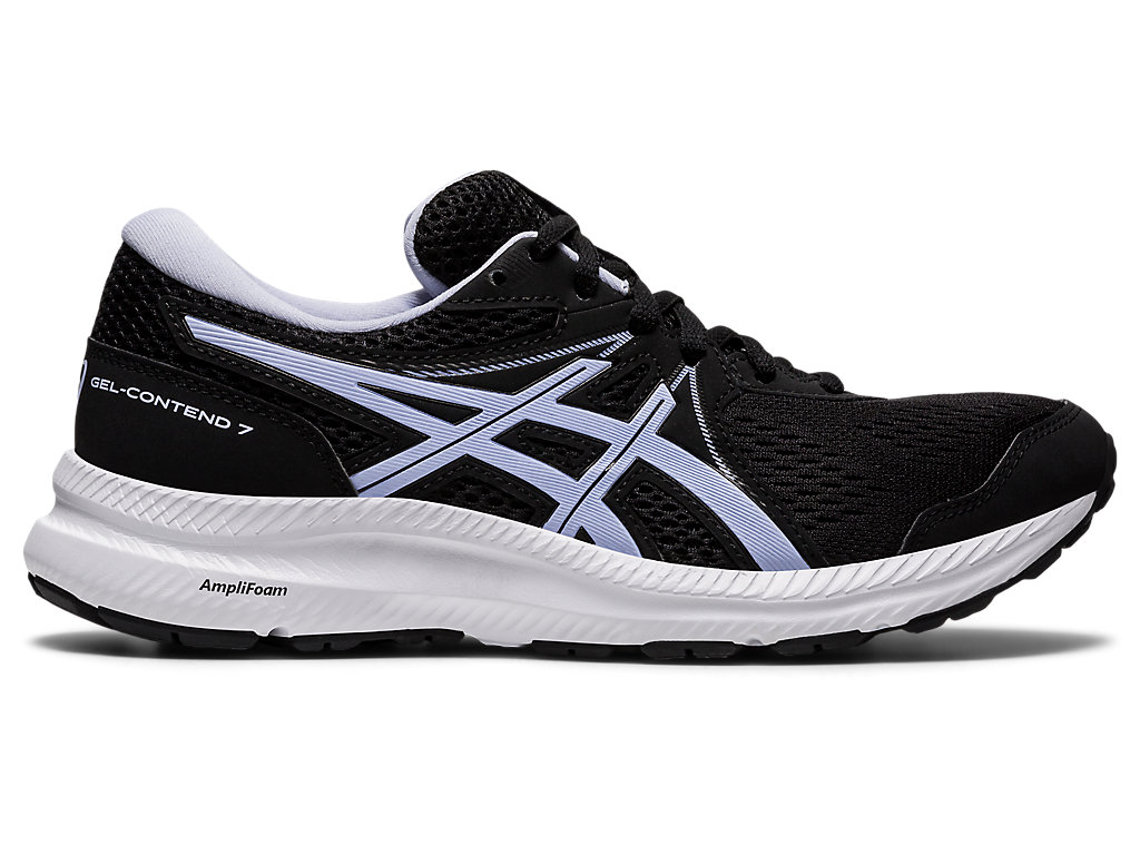 Women's Asics Gel-Contend 7 (D) Walking Shoes Black / Purple | 5412-YCLWD