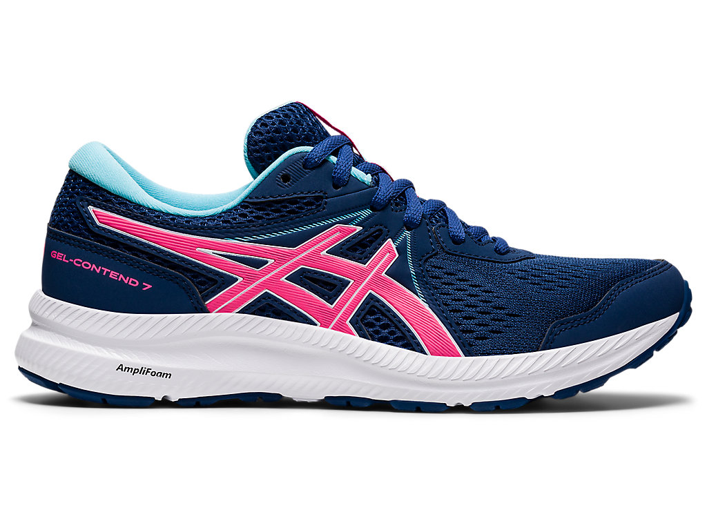 Women's Asics Gel-Contend 7 Walking Shoes Blue / Pink | 8734-LUCHB