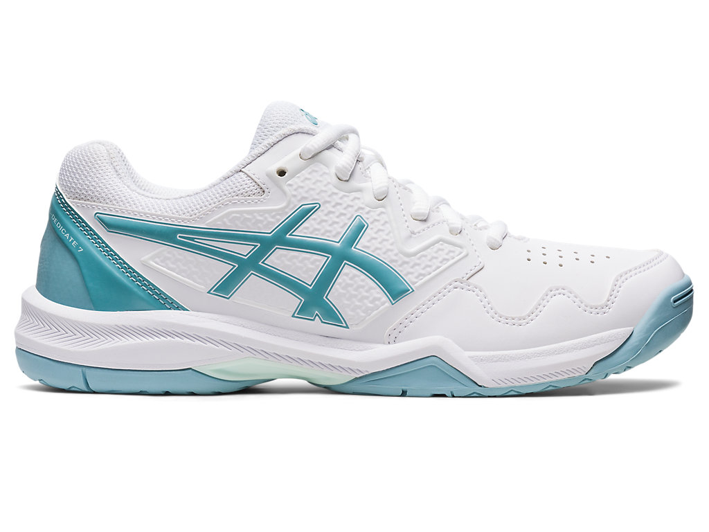 Women's Asics Gel-Dedicate 7 Tennis Shoes White / Blue | 6405-CDPRU