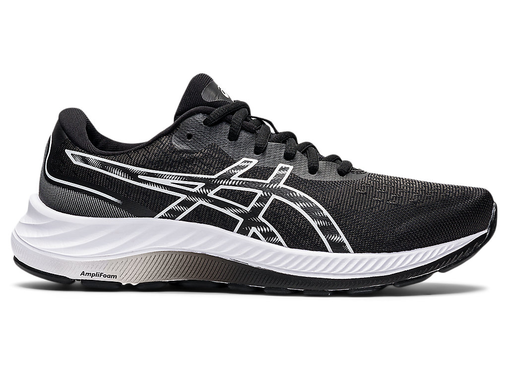 Women's Asics Gel-Excite 9 Walking Shoes Black / White | 7396-QHYDR