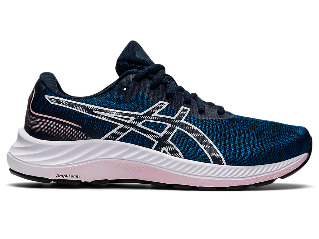 Women's Asics Gel-Excite 9 Wide Walking Shoes Blue / White | 2045-QSJPM